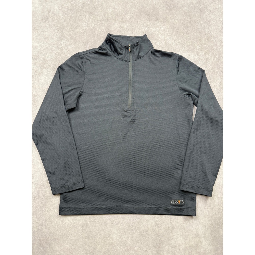 Kerrits Kids Small Ice Fil Long Sleeve Quarter Zip Equestrian Shirt Black Riding